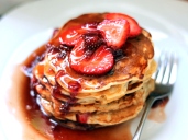 Strawberry Syrup on Pancakes